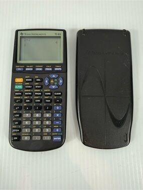 Texas Instruments TI-83 Graphing Calculator Black w/ Cover Vtg 1996 Tested Works
